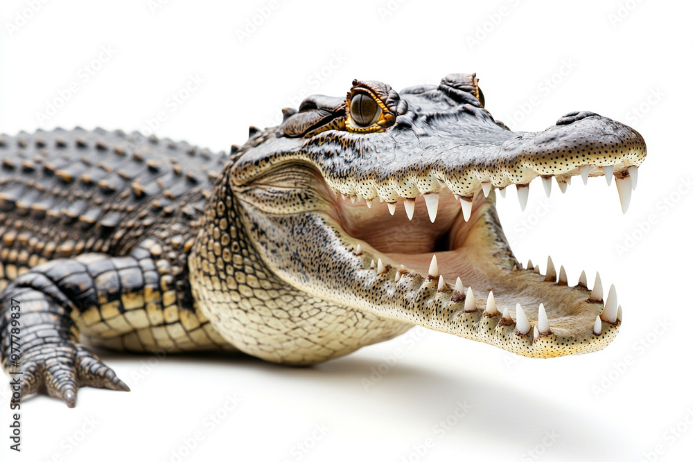 Fototapeta premium crocodile isolated on white background