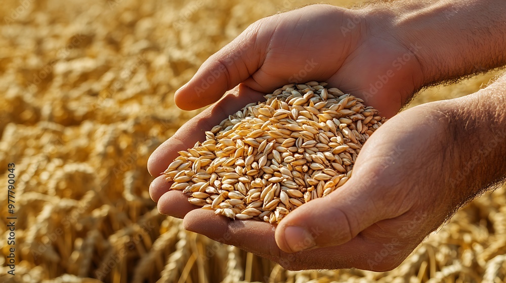 A close-up of hands holding freshly harvested wheat from the field
A close-up of hands holding freshly harvested wheat from the field