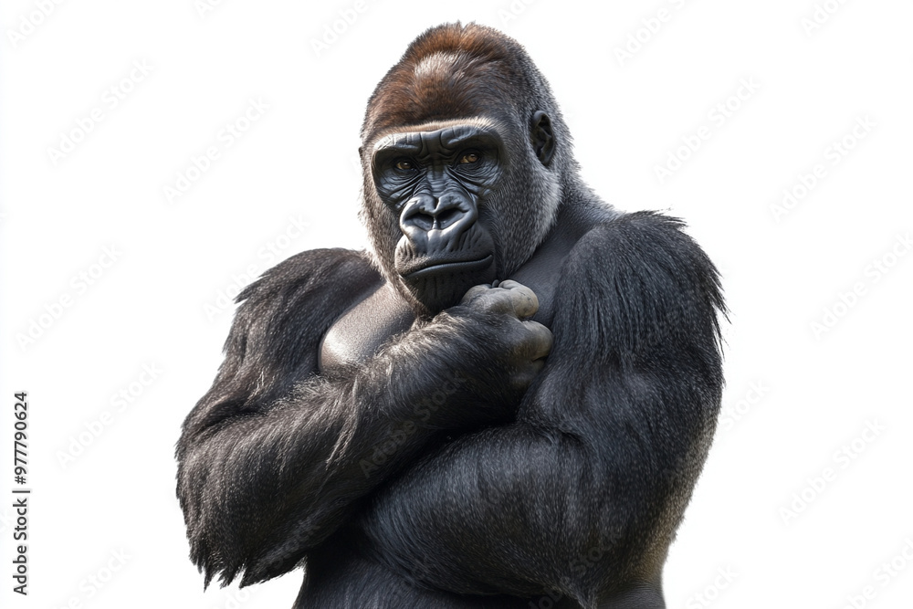Silver back gorilla isolated on whitebackground Silver back gorilla isolated on whitebackground