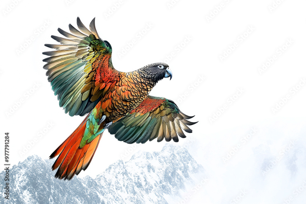 Obraz premium Parrot isolated on white background