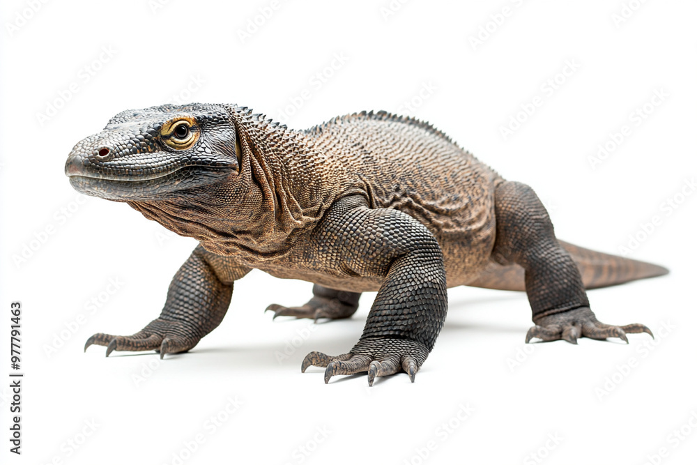 Obraz premium Komodo dragon isolated on white background