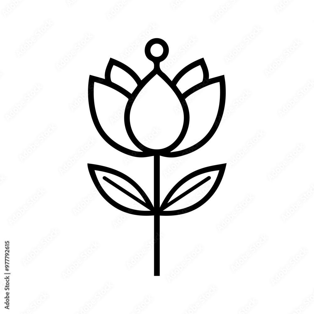 flower icon or modern line symbol. Vector line art and icon design with bold outline. Black and white Pixel Perfect minimalistic symbol isolated white background. Silhouette simple thin sign flower icon or modern line symbol. Vector line art and icon design with bold outline. Black and white Pixel Perfect minimalistic symbol isolated white background. Silhouette simple thin sign