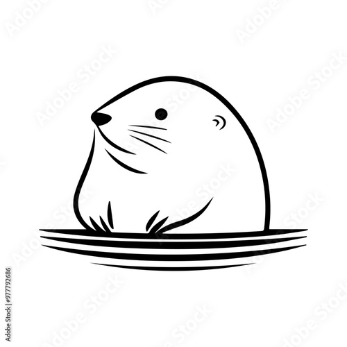 mole icon or modern line symbol. Vector line art and icon design with bold outline. Black and white Pixel Perfect minimalistic symbol isolated white background. Silhouette simple thin sign