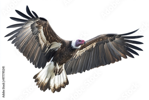 vulture in flight isolated on white background