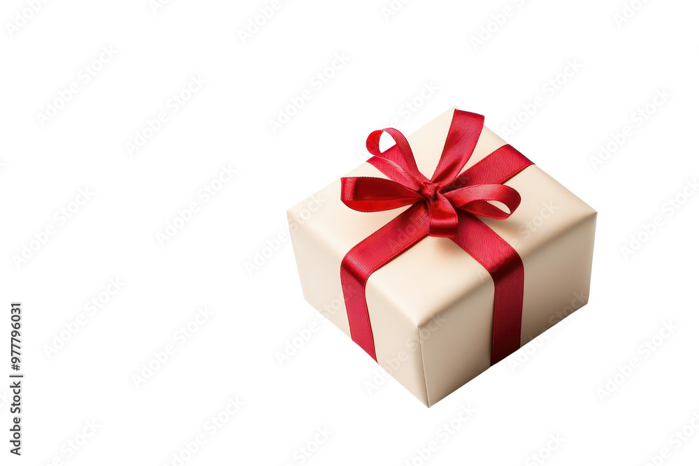 Elegant white gift box with bright red ribbon bow, perfect for celebrations, holidays, or special occasions. Elegant white gift box with bright red ribbon bow, perfect for celebrations, holidays, or special occasions.