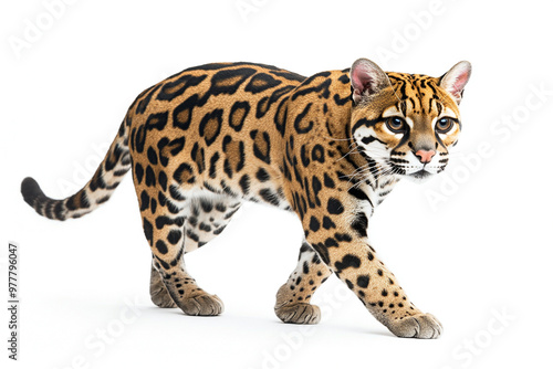 portrait of a leopard isolated on white background