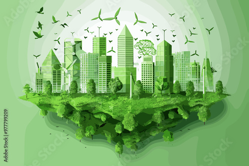 Sustainable Green City with Ecological Power Usage Concept