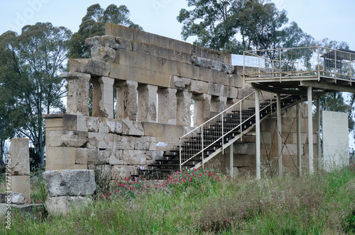 The ancient theater of the Metaponto Archaeological Park (Basilicata, Italy) is a well-preserved Greek theater built in the 5th century BC, it is a notable example of ancient Greek architecture photo