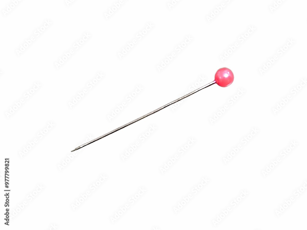 Sewing pin isolated on white background. Embroidery concept Sewing pin isolated on white background. Embroidery concept