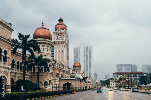 Photography Sunrise over Kuala Lumpur showcasing the historical Sultan Abdul Samad Building