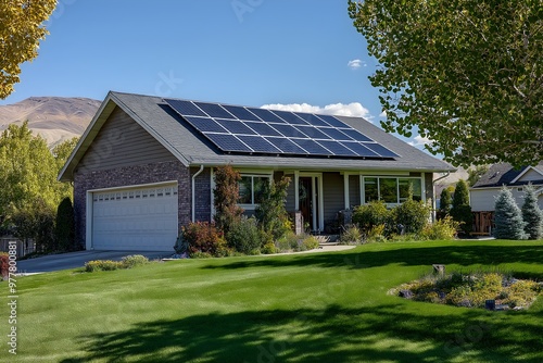 Modern Solar Panels Installed On A Salt Lake City, UT Home, Solar Photography, Solar Powered Clean Energy, Sustainable Resources, Electricity Source, Salt Lake City Solar Installation