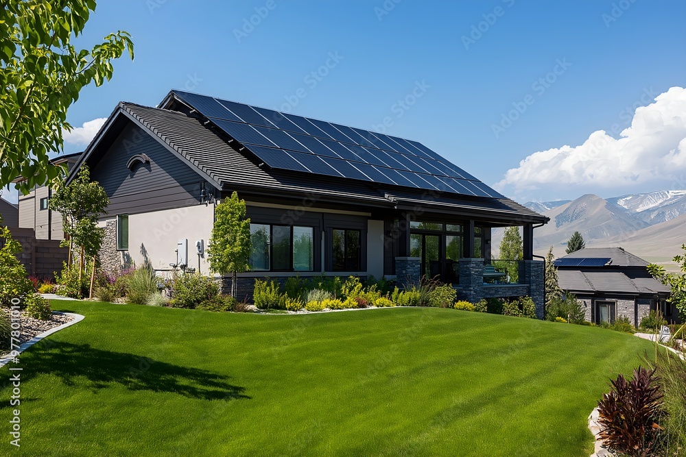 Modern Solar Panels Installed On A Salt Lake City Home, Solar Photography, Solar Powered Clean Energy, Sustainable Resources, Electricity Source, Marketing Advert Solar Installation Modern Solar Panels Installed On A Salt Lake City Home, Solar Photography, Solar Powered Clean Energy, Sustainable Resources, Electricity Source, Marketing Advert Solar Installation