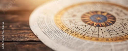 Close-up of a daily horoscope printed on a morning newspaper, classic and traditional