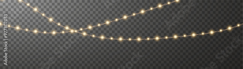 Wallpaper Mural Vector Christmas lights. Christmas garland PNG. Christmas light PNG. Christmas decoration, LED lamps. Torontodigital.ca