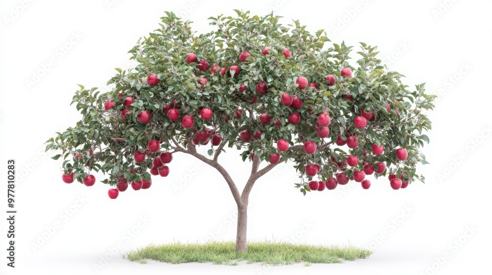 A vibrant apple tree with abundant red apples, lush green leaves, and a rich, healthy appearance, ideal for nature-themed projects. A vibrant apple tree with abundant red apples, lush green leaves, and a rich, healthy appearance, ideal for nature-themed projects.