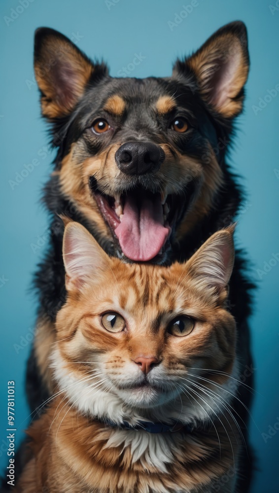 A black and brown dog and a brown A black and brown dog and a brown