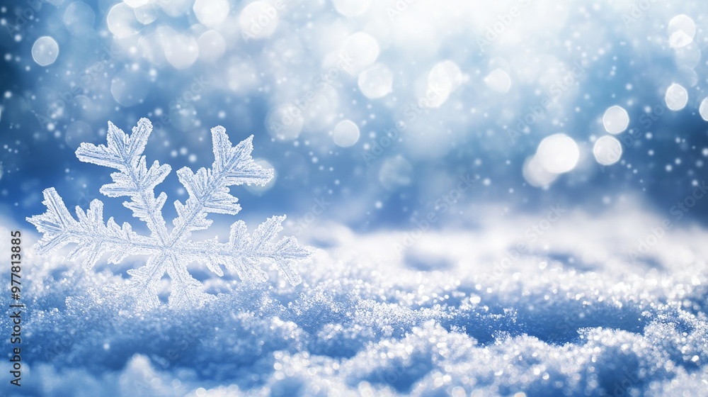 Elegant winter wonderland snowflakes, frost, and ice crystals create a magical festive atmosphere Elegant winter wonderland snowflakes, frost, and ice crystals create a magical festive atmosphere