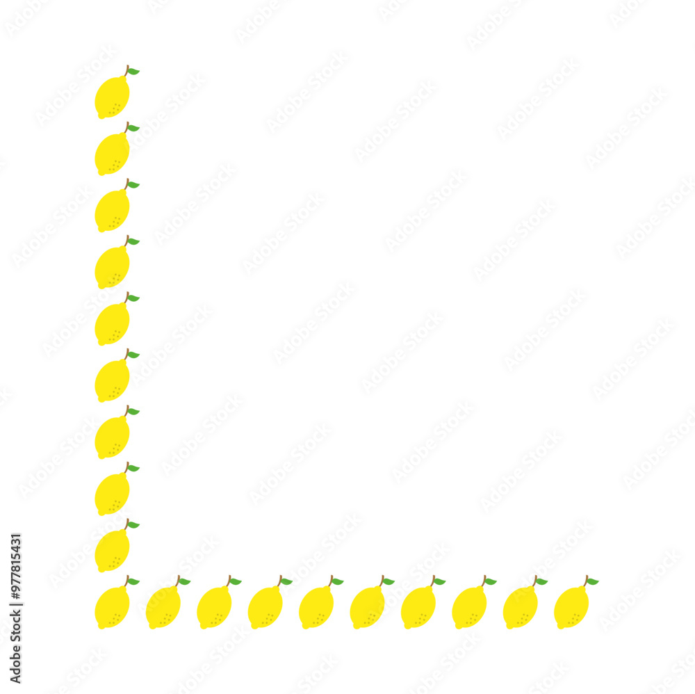 Obraz premium Cute fruits Border Corner. Vector Illustration