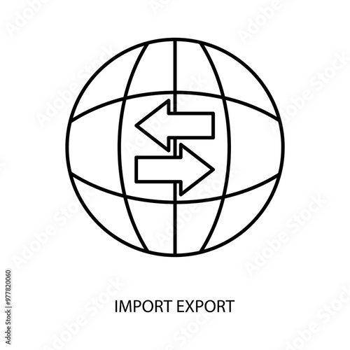import export concept line icon. Simple element illustration. import export concept outline symbol design.