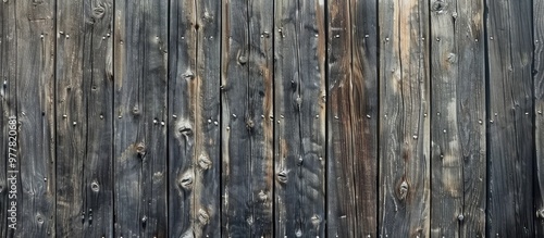 Close up of the texture of an old wooden board fence. Copy space image. Place for adding text and design