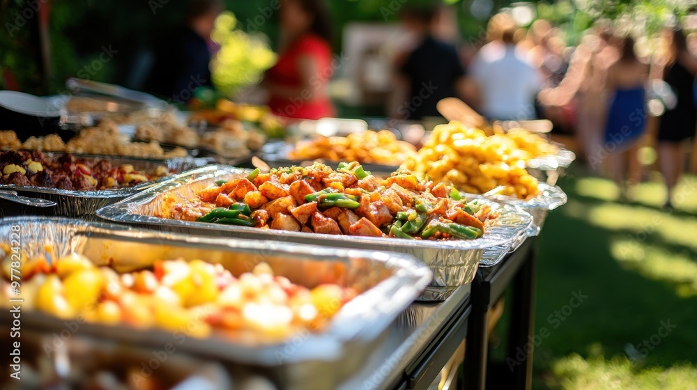 Obraz premium Buffet Table at Outdoor Gathering