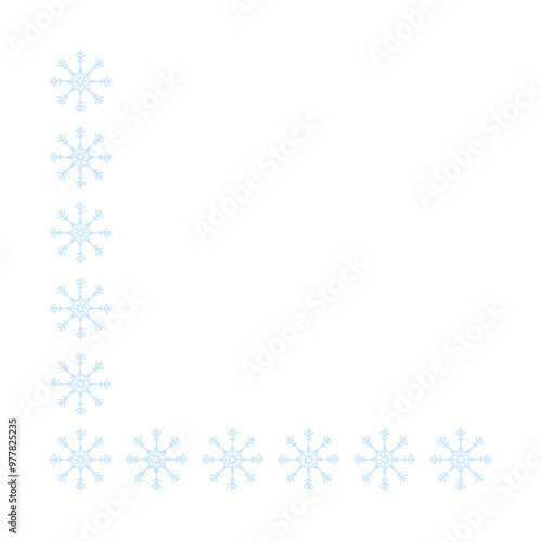 Wallpaper Mural Page corner border with light blue snowflakes. Border for banner, text or photo Merry Christmas and New Year. Vector. Torontodigital.ca