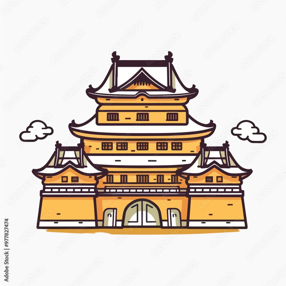Traditional Japanese castle illustration Traditional Japanese castle illustration