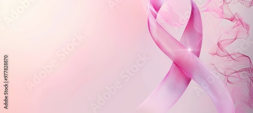 Breast Cancer Awareness Social Media Banner with Pink Ribbon and Soft Gradient Background Design