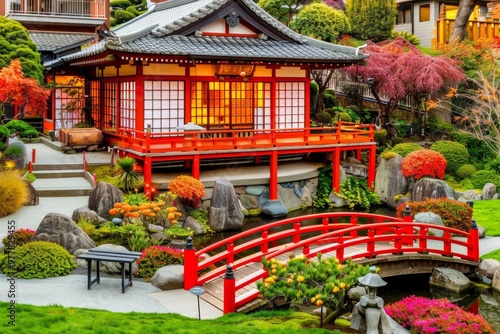 Amidst lush greenery and tranquil ponds, the Japanese Tea Garden in Golden Gate Park invites visitors to experience a serene oasis of Zen beauty and cultural appreciatio photo