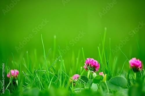 An image of a serene mountain meadow with wildflowers, gentle slopes, and a tranquil ambiance, inviting contemplation and nature appreciatio photo