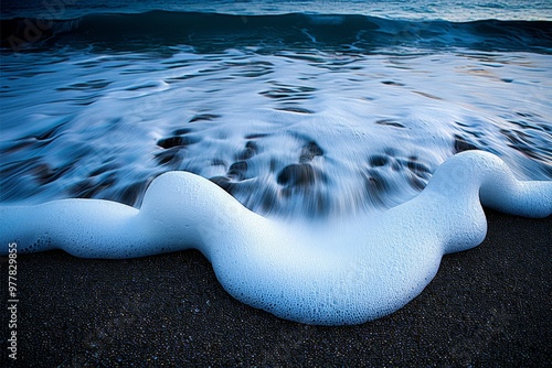 An image of a tranquil coastal cove with calm waters, sandy beaches, and the sound of gentle waves, inviting seaside relaxatio photo