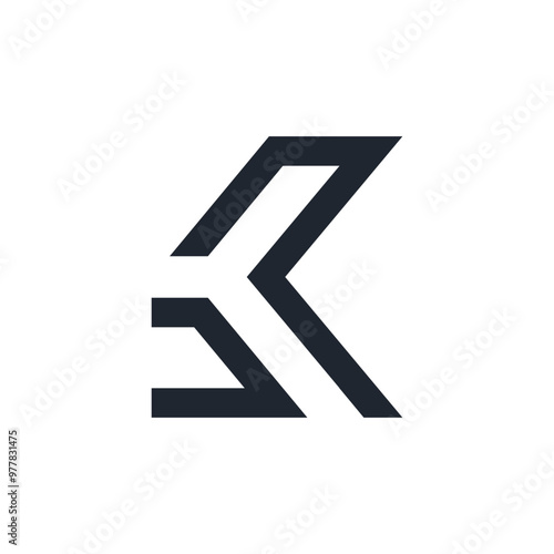 Letter K design idea with modern concept for business