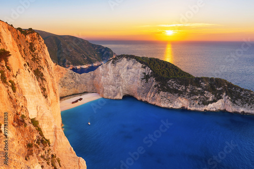 Obraz na płótnie Zakynthos, Greece. Navagio Beach. w salonie