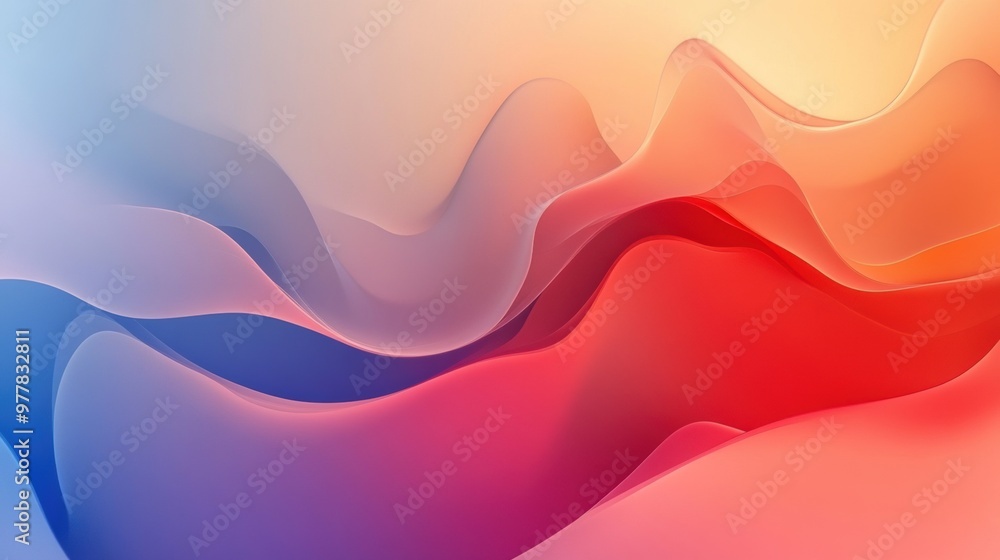 Soft waves of color blending in a serene abstract design Soft waves of color blending in a serene abstract design