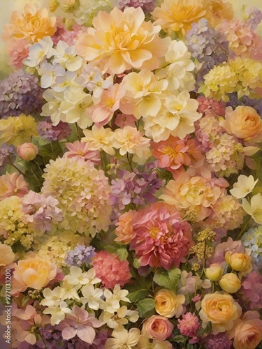 Wallpaper Mural フローラルの美学: 優雅さと繊細さが咲く花々」 Torontodigital.ca