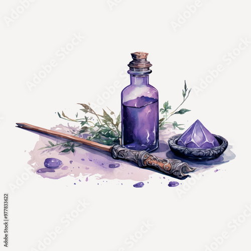 Mystical potion with wand
