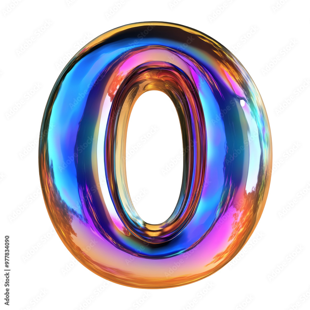 copper Hologram metallic O alphabet Realistic 3D on white background. Generative AI copper Hologram metallic O alphabet Realistic 3D on white background. Generative AI