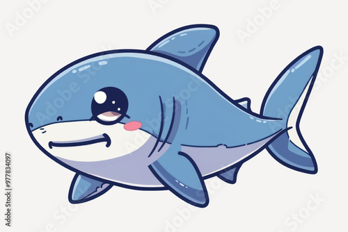 Cute cartoon blue shark