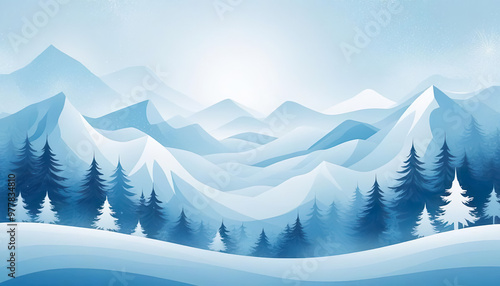 Wallpaper Mural winter forest landscape Torontodigital.ca