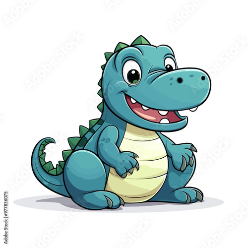 Alligator. Alligator hand-drawn kid comic illustration. Cute vector doodle style cartoon illustration.