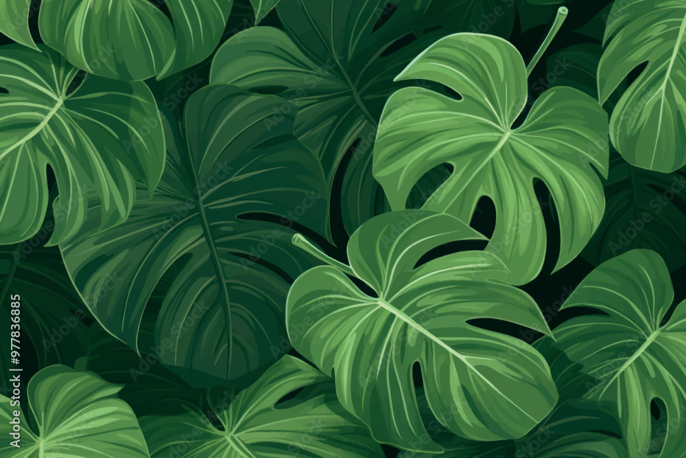 Lush tropical monstera leaves Lush tropical monstera leaves