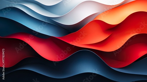 Modern abstract shapes blending with colorful liquid wave patterns background