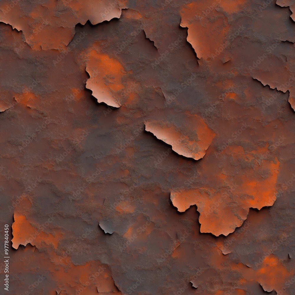 Seamless rusted metal texture with peeling paint effect. Industrial grunge background with weathered surface. Seamless rusted metal texture with peeling paint effect. Industrial grunge background with weathered surface.