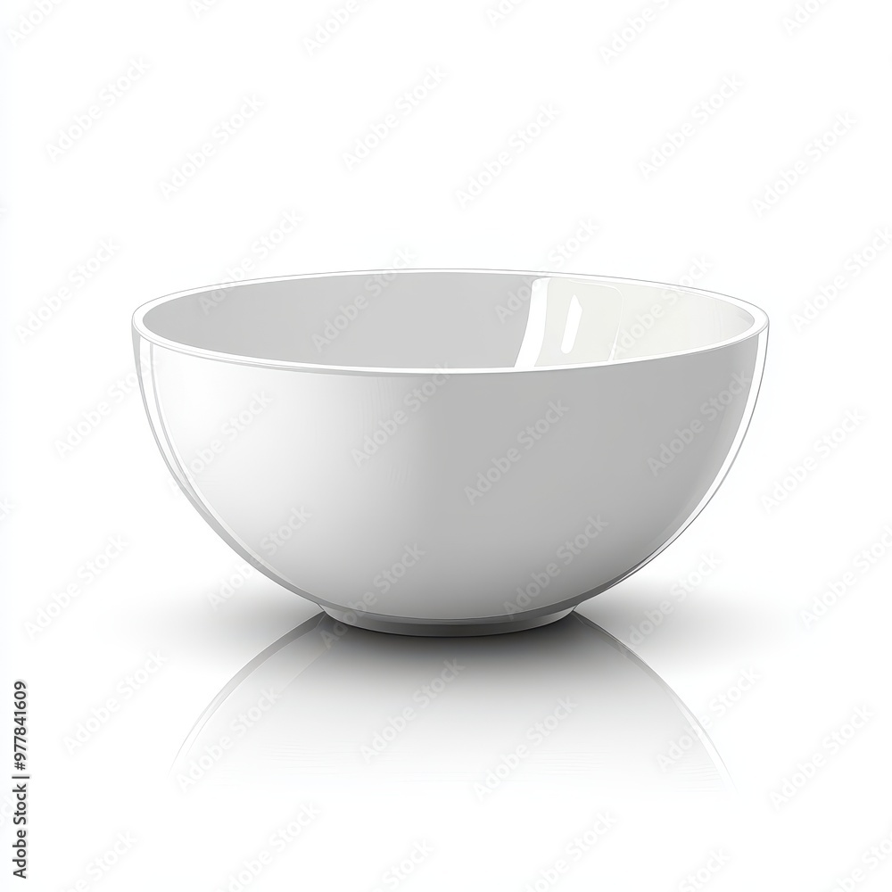 A simple, elegant white bowl with a smooth finish, perfect for serving meals or enhancing kitchen decor, white background A simple, elegant white bowl with a smooth finish, perfect for serving meals or enhancing kitchen decor, white background