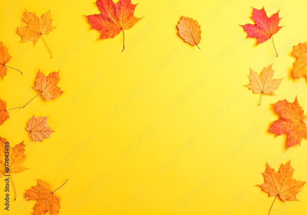 autumn falling leave as frame design natural banner poster product autumn falling leave as frame design natural banner poster product
