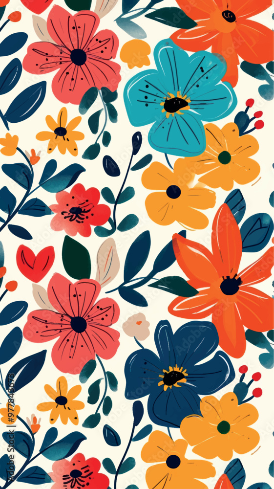 Vibrant floral pattern design Vibrant floral pattern design