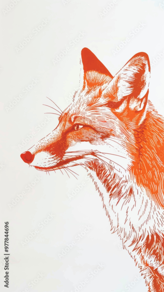 Obraz premium Fox cat illustrated wildlife