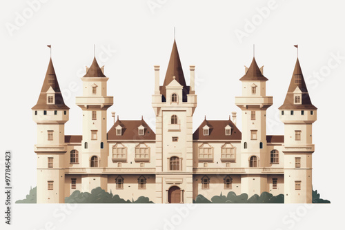 Majestic fairytale castle illustration