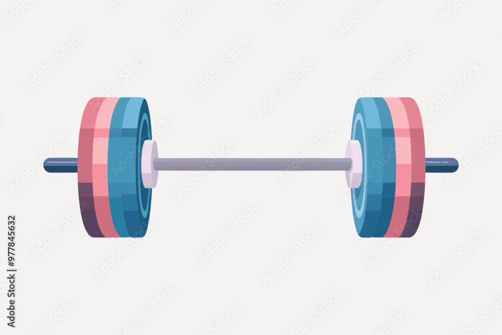 Obraz premium Colorful barbell for weightlifting exercise