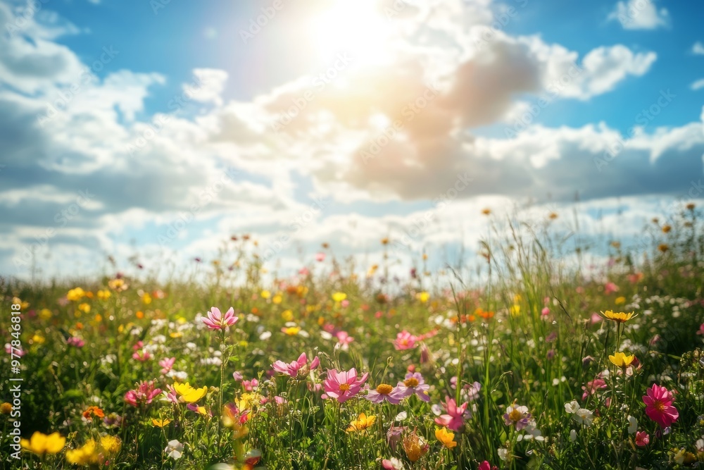 Spring meadows in full bloom under the warm sunlight a captivating nature photography scene Spring meadows in full bloom under the warm sunlight a captivating nature photography scene